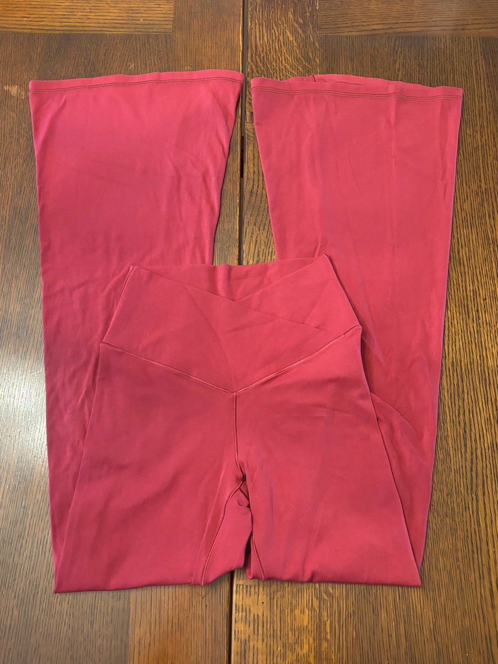 Offline Aerie Cranberry Real Me Crossover Flare Pants Size M